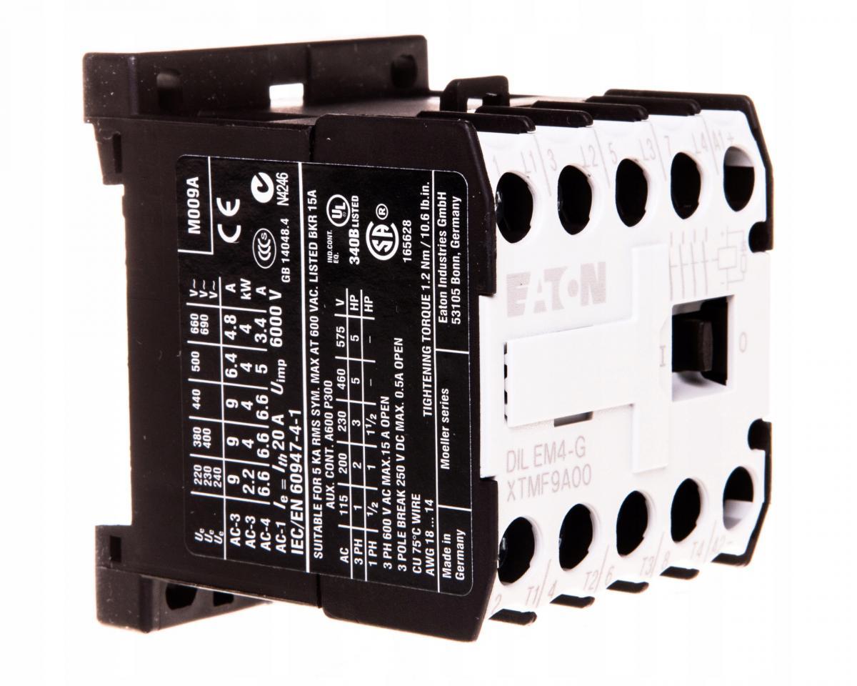 EATON Stycznik AC3/I=9AP=4kW/ 4 polowy DILEM4-G(24VDC)