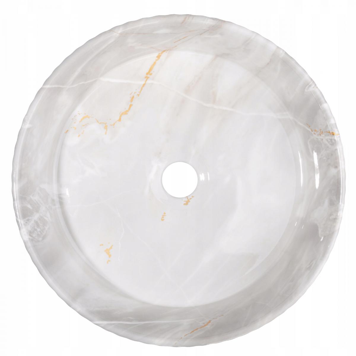 INVENA UMYWALKA NABLATOWA GLAMOUR TREND 36CM OKR RYFL EFEKT MARM SZARY/BEŻ