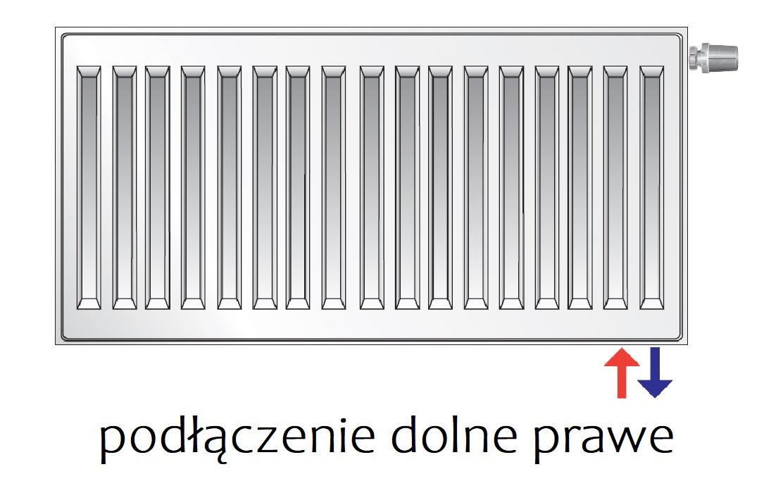 Polski grzejnik stalowy PURMO CV11 300x2000 DOLNY PRAWY GRAFIT SZARY R 7024