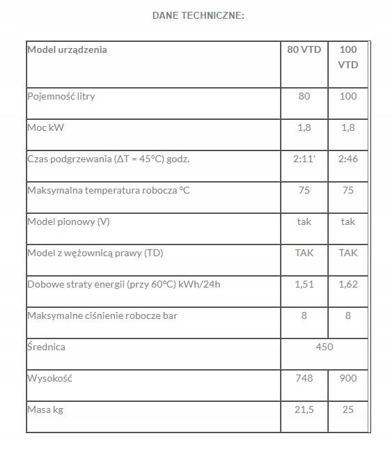 Podgrzewacz 80l 1.8 kW ARISTON PRO1 R EVO 80 VTD PL EU