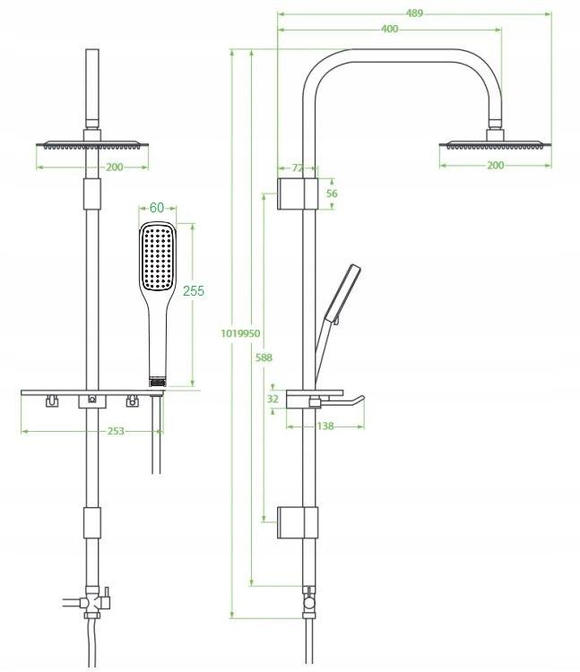 DECOR Kolumna natryskowa z baterią natryskową