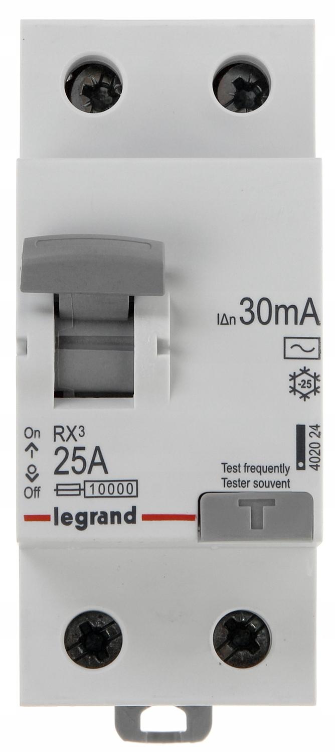 LEGRAND Wyłącznik różnicowoprądowy RX3 2P 25A 30MA TYP AC