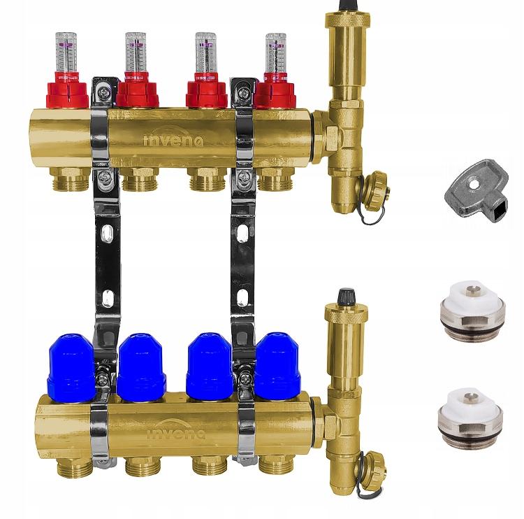 ROZDZIELACZ MOSIĘŻNY OGRZEWANIA PODŁOGOWEGO PLUS 4-OBIEGOWY INVENA