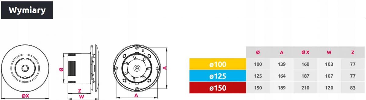 AWENTA Wentylator sufitowy WXO125T - timer