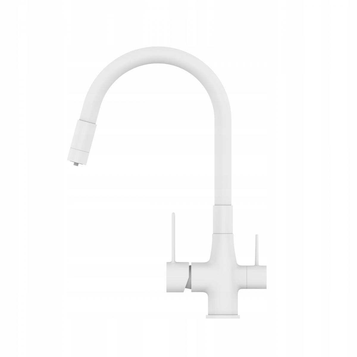 INVENA BATERIA ZLEWOZMYWAKOWA Z FILTREM GLAMOUR INVENA TREND, BIAŁA