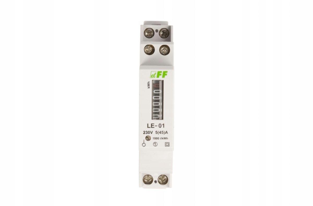 F&F Licznik energii elektrycznej LE-01 - jednofazowy, bębnowy, kl.1, 5(45)A