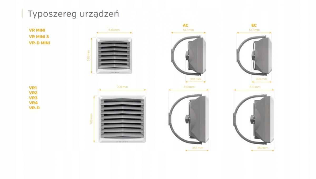 Nagrzewnica wodna VTS VOLCANO VR Mini 3 EC 4-27kW 48h
