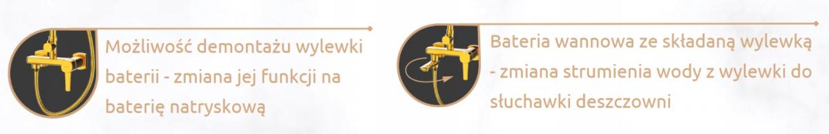 INVENA DESZCZOWNIA Z BATERIĄ WANN-NATR GLAMOUR INVENA TREND CZARNA