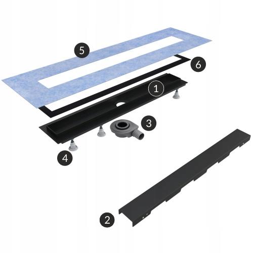 SCHEDPOL Odpływ liniowy Base-Low Black Standard 70x8x7 z maskownicą Black