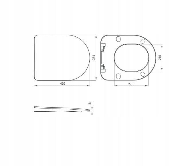 DEANTE Miska WC z deską bezkołnierzowa Peonia, biały