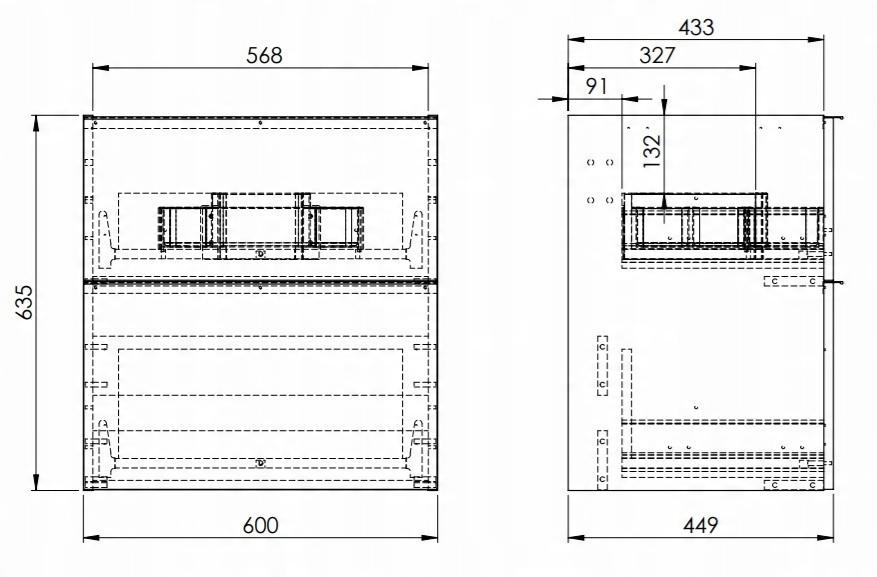 Szafka podumyw. LOOK 60x45cm Wisząca 2S Anthracite ELITA