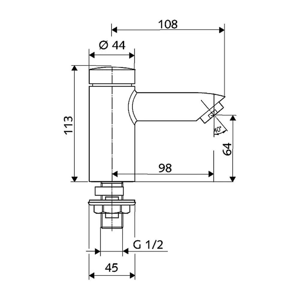 SCHELL Bateria umywalkowa SCHELL Samozamykajaca Petit SC,1/2 chrom