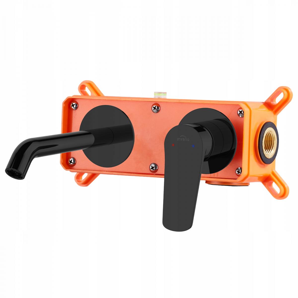 INVENA BATERIA UMYWALKOWA PODTYNKOWA ALONIA INVENA TREND, CZARNY POŁYSK