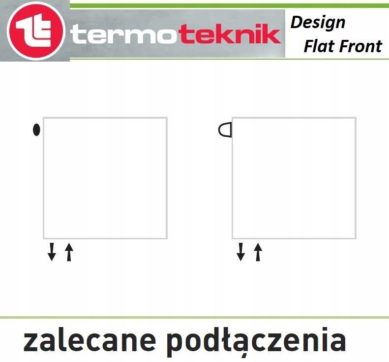 Grzejnik TERMOTEKNIK V 22 600x400 DESIGN FLAT FRONT dolny prawy 48h