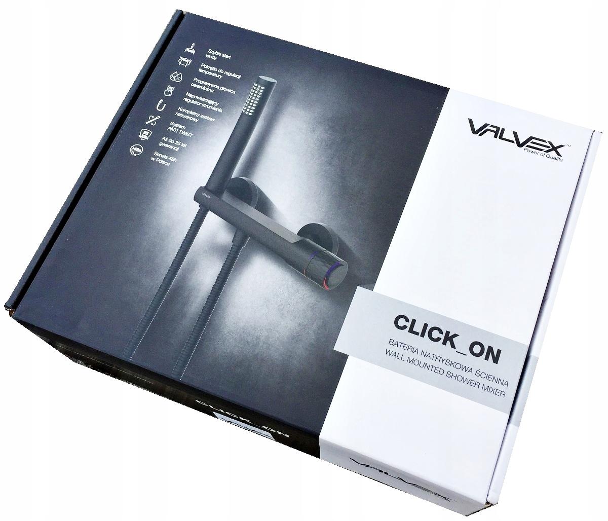 VALVEX DECOR BLACK Bateria natryskowa ścienna z akcesoriami