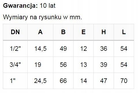 INVENA ZAWÓR KULOWY WODNY Z MOTYL. TYP CIĘŻKI WW PROV 1
