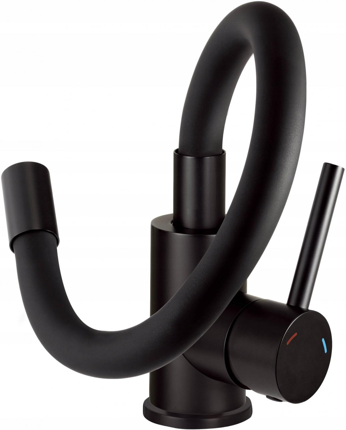 DEANTE Bateria kuchenna z giętą wylewką Luno, nero