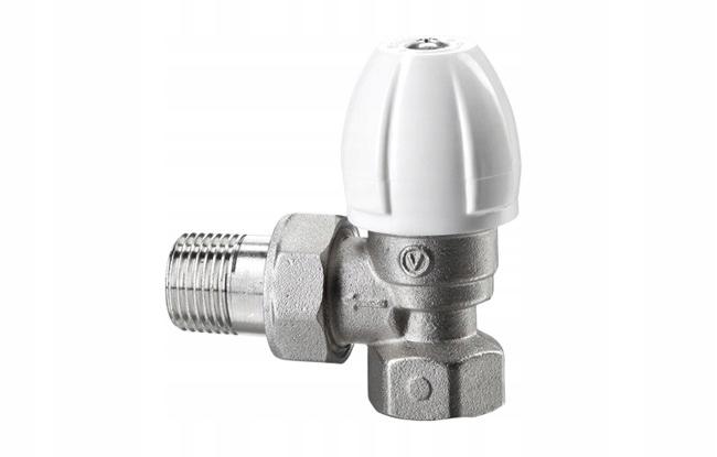 Zawór grzejnikowy zasilający kątowy ACTIV niklowany 3/4 KS