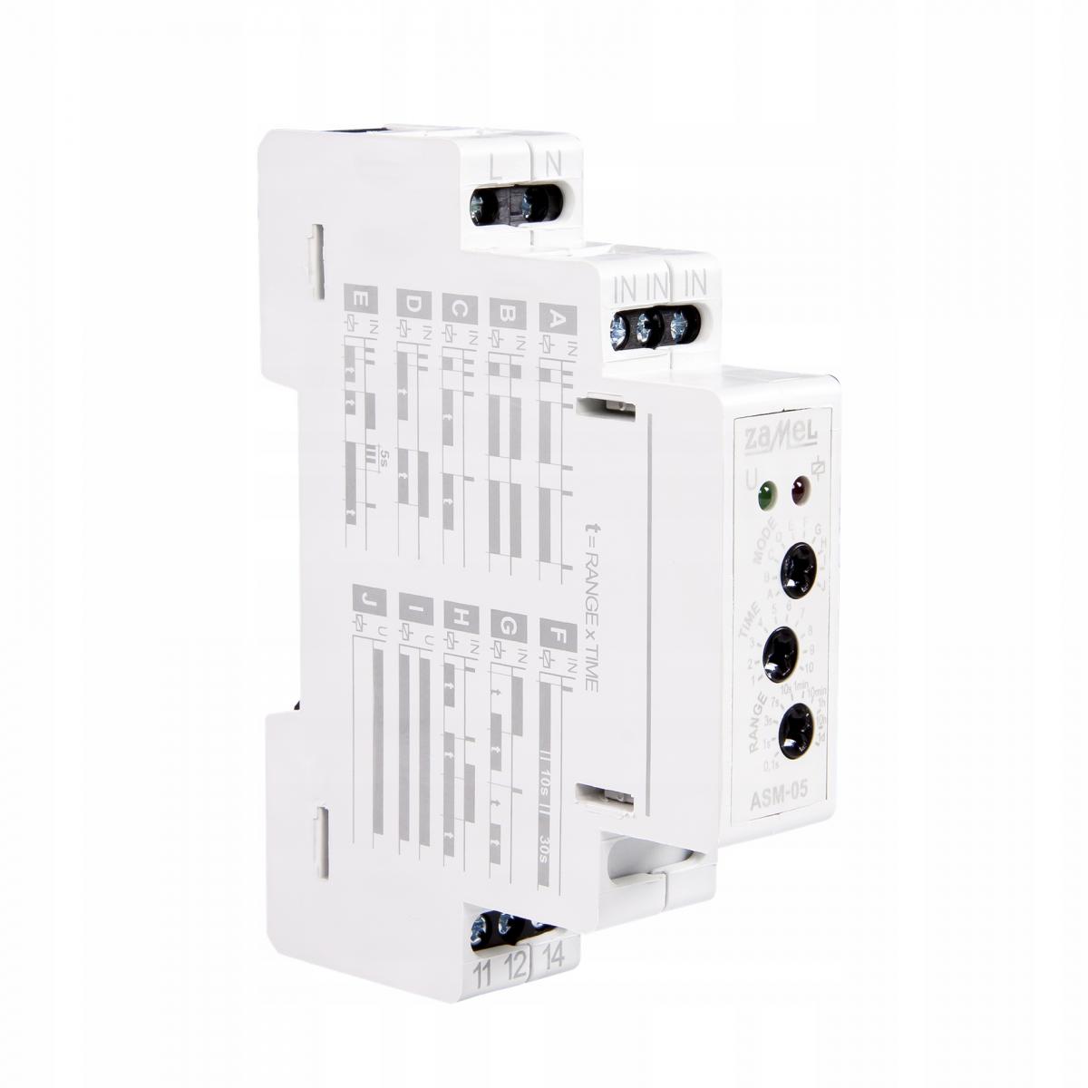 ZAMEL Cyfrowy wielofunkcyjny automat schodowy, 230V AC, 16A ASM-05