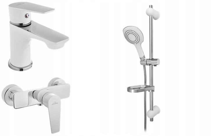 Bateria natryskowa INVENA DOKOS BIAŁY CHROM 48h