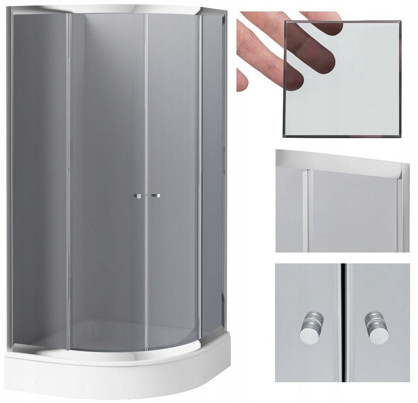 INVENA KABINA NATR.PÓŁOK.VITORIA 80X80 PR.CHROM SZK. GRAFIT