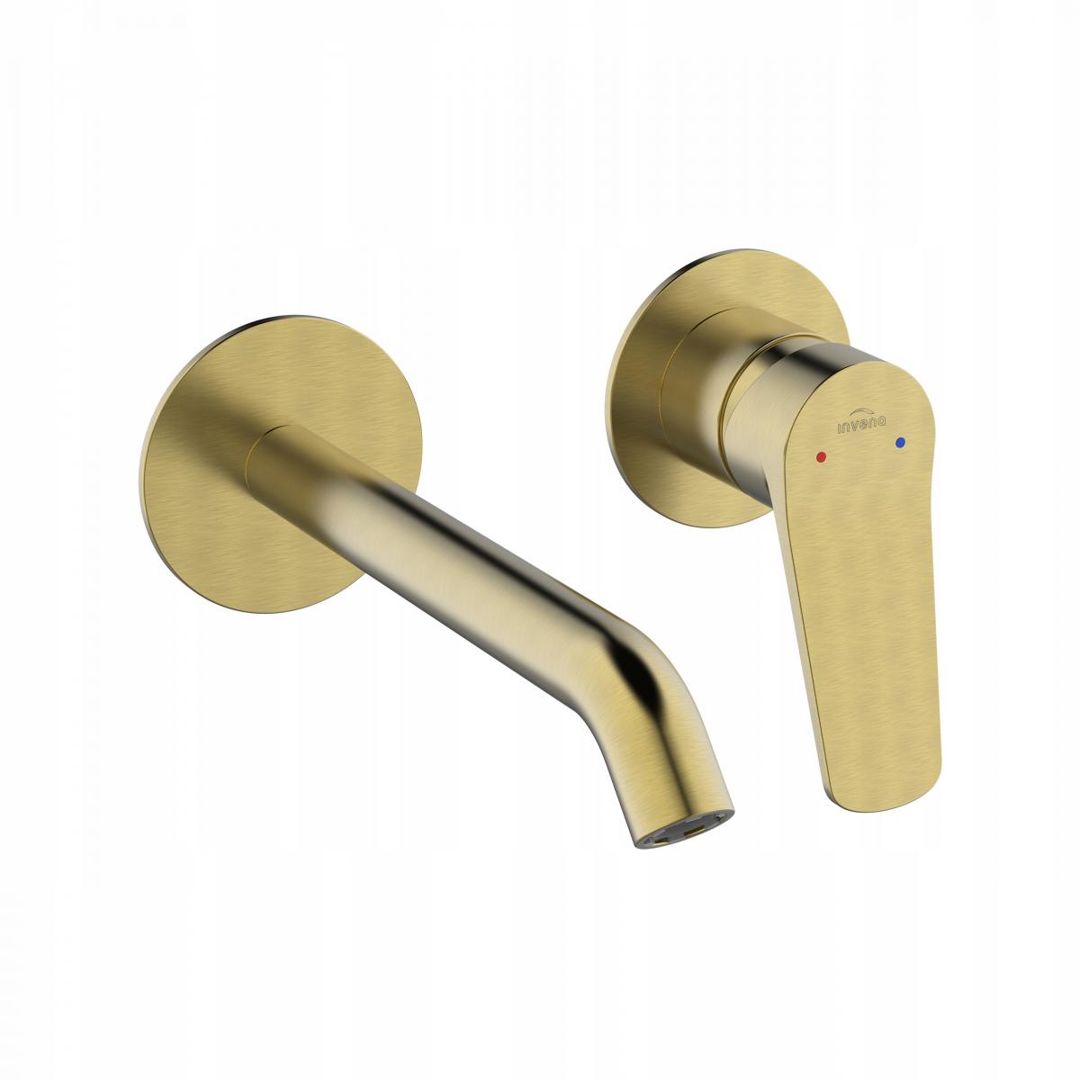 INVENA BATERIA UMYWALKOWA PODTYNKOWA ALONIA INVENA TREND ZŁOTO SZCZOTKOWANE