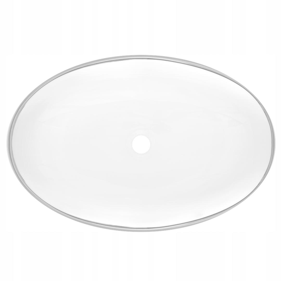 INVENA UMYWALKA NABLATOWA FRESCO 59 CM OWALNA BIAŁY / CHROM