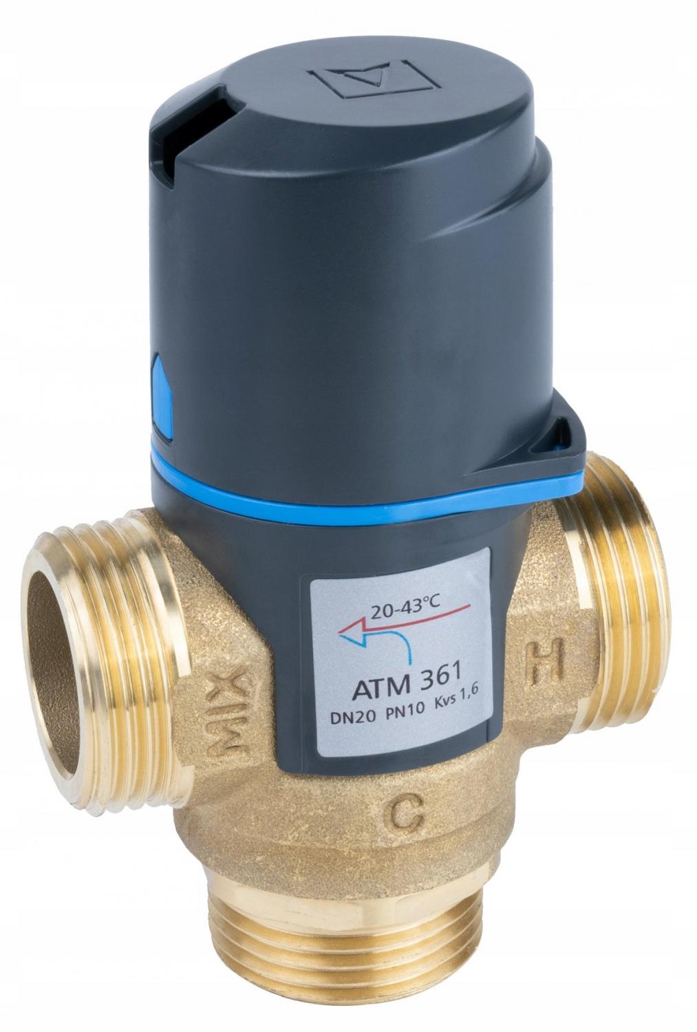 Zawór mieszający termostatyczny ATM 361 DN 20 1 GZ 10 bar Kvs 1.6 20-43°C