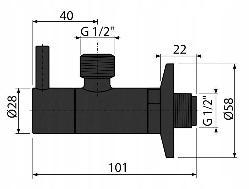 ALCADRAIN Zawór kątowy z filtrem 1 / 2x1 / 2, czarny mat