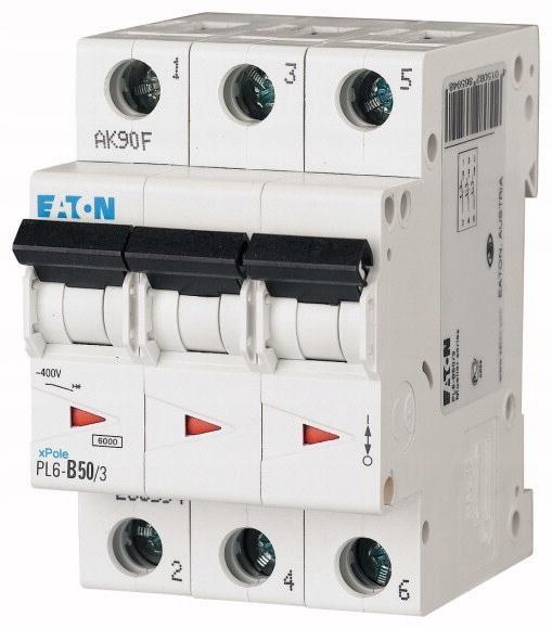 EATON Wyłącznik nadprądowy 6kA PL6-C50/3