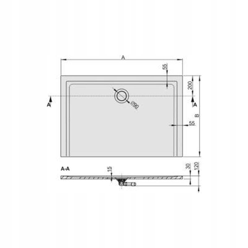 Brodzik min prostokąt 80x150x3 cm SANPLAST Space Mineral B-M/SPACE