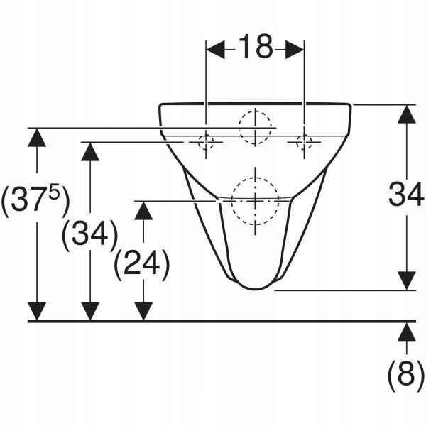 GEBERIT Miska wisząca WC Selnova Square lejowa, Rimfree