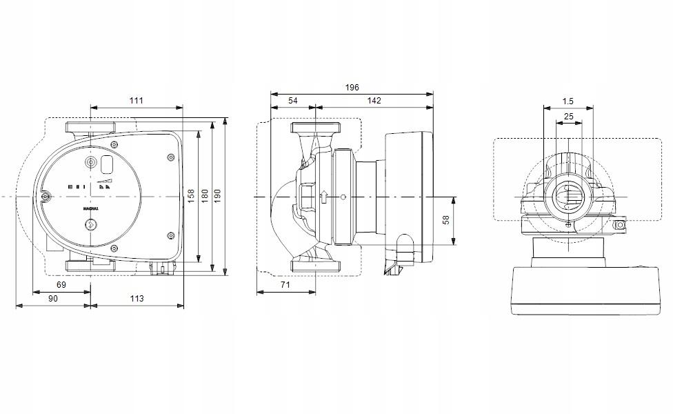 Pompa Grundfos Magna 25-100 11/2 230V 99221214