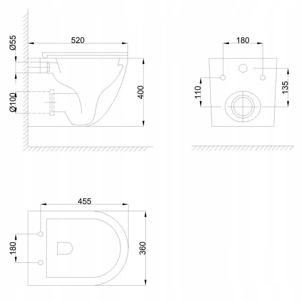 INVENA MISKA WC PODWIESZANA, QFS, ASTRI OKRĄGŁA, Z DESKĄ WOLNOOPADAJĄCĄ