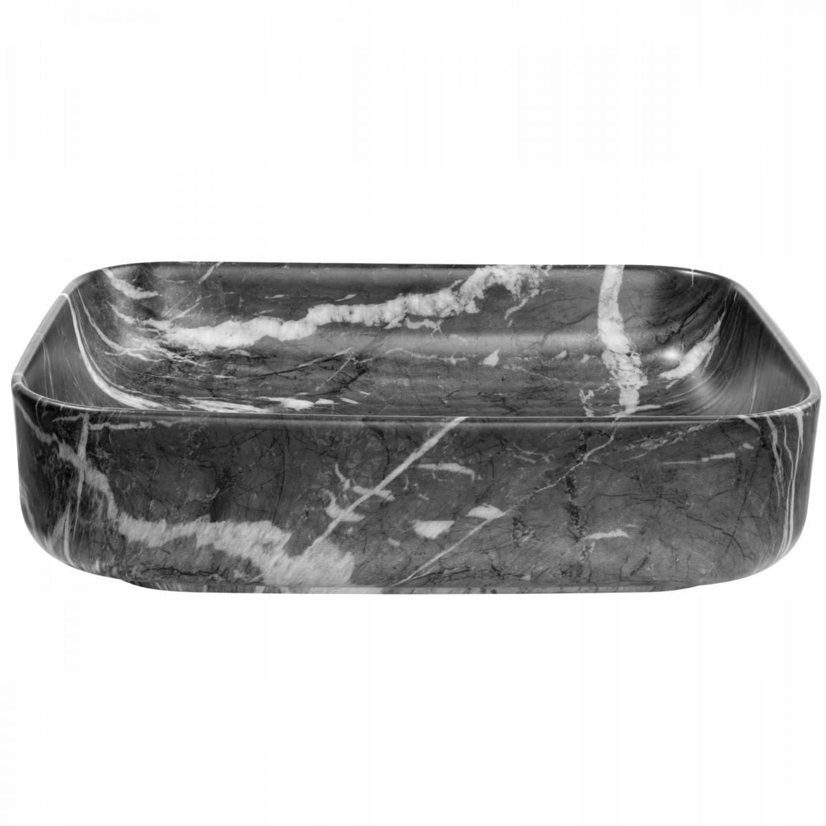 INVENA UMYWALKA NABLATOWA FLORINA TREND 51CM PROST EFEKT MARMUR GRAFIT MAT