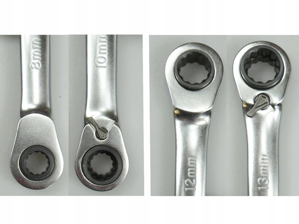 Klucz oczkowy z grzechotką 4w1 10x13 + 17x19 mm