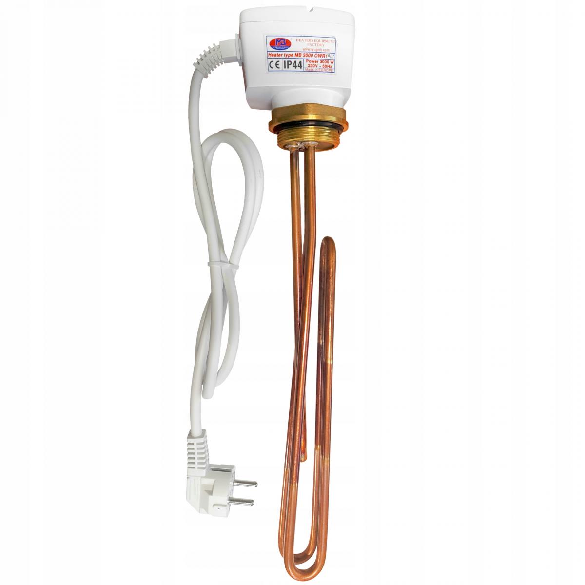 Grzałka elektryczna typ 50 3 kW 230 V 1 1/2 z termostatem KOSPEL GRW-3.0kW