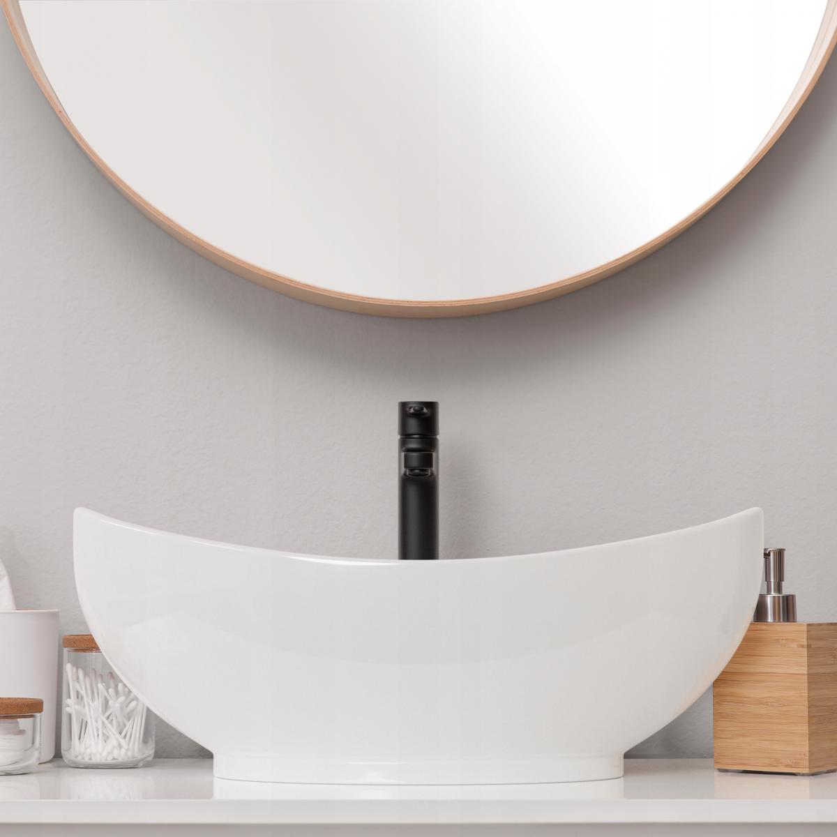 INVENA UMYWALKA NABLATOWA ESLA 60 CM OWALNA Z OTW NA BAT, Z PRZELEWEM