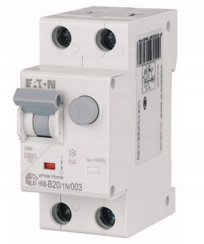 EATON Wyłącznik kombinowany 6kA typ AC HNB-B20/1N/003