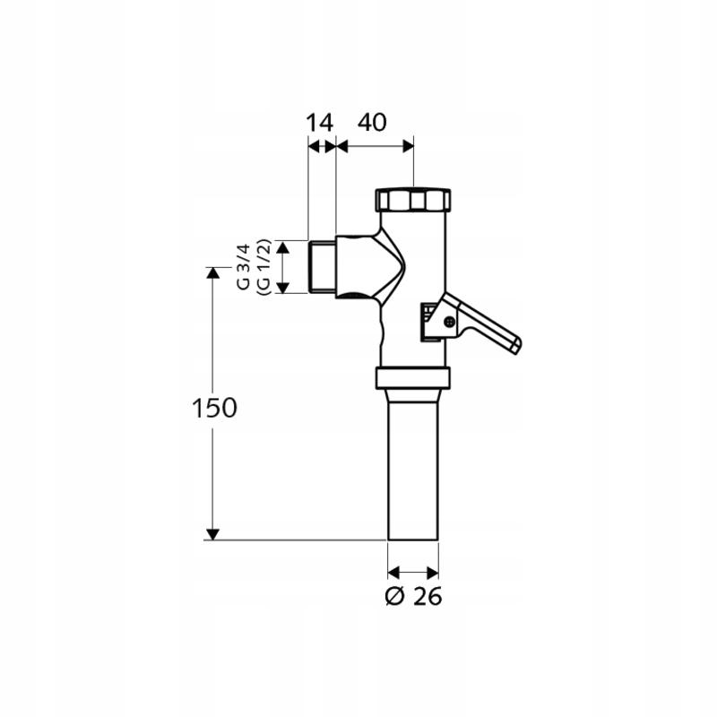 Natynkowa spłuczka do WC Schellomat z dzwignia 3/4 chrom 48h