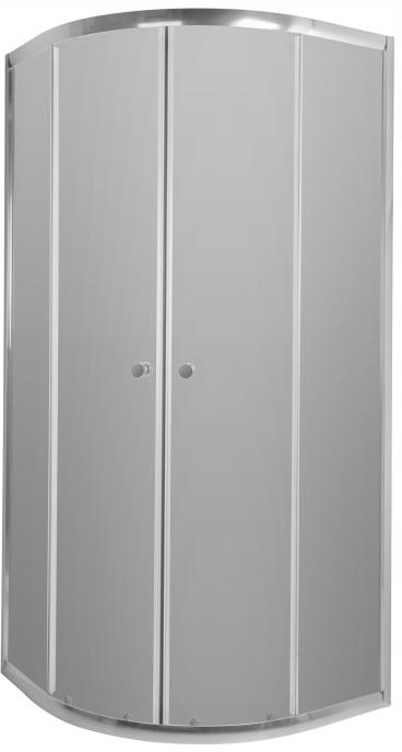INVENA KABINA NATR.PÓŁOK.VITORIA 90X90 PR.CHROM SZK. GRAFIT