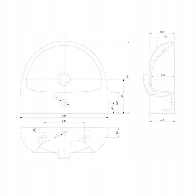 Geberit Umywalka NOVA PRO 55 x 41 cm OWALNA 48h