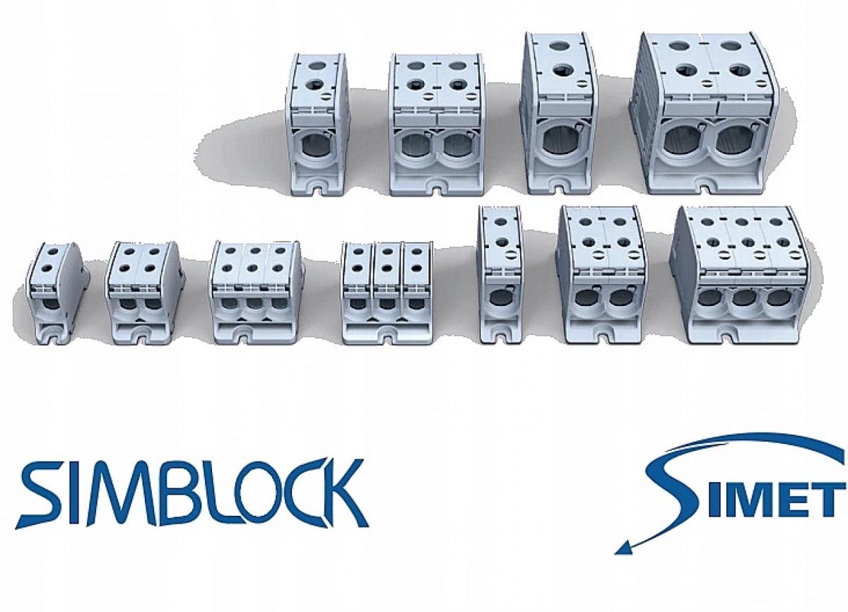 SIMET STB 50-3X Złączka szynowa gwintowa Al/Cu 87330 SIMBLOCK sza/nie/zie
