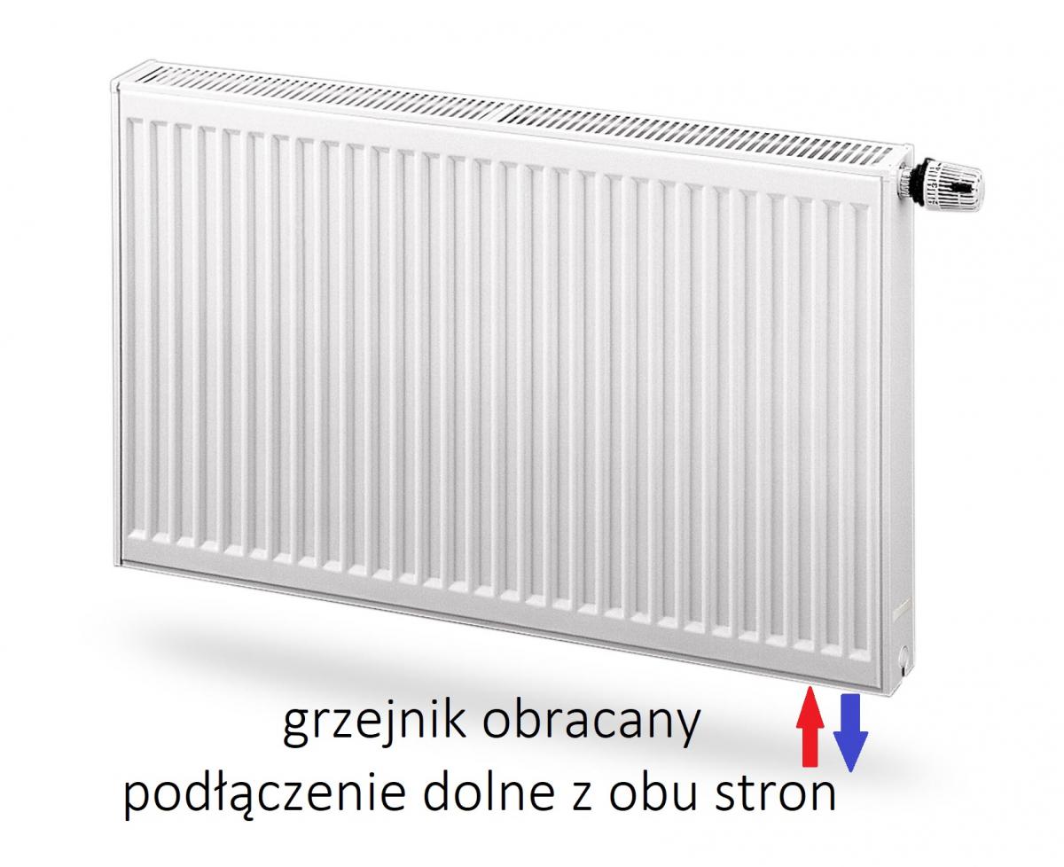 Polski grzejnik stalowy PURMO CV33 500x500 DOLNY GRAFIT SZARY RAL 7024