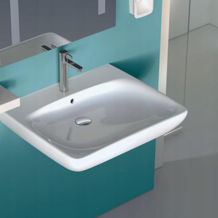 Umywalka Selnova Comfort B65 cm, H15 cm, T55 cm, z przelewem, z otworem na