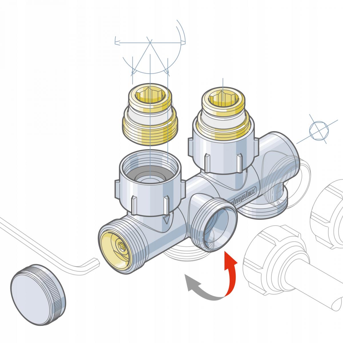 FLAMCO Element przyłączeniowy VARIOCON N1 grzejnika GW 1/2