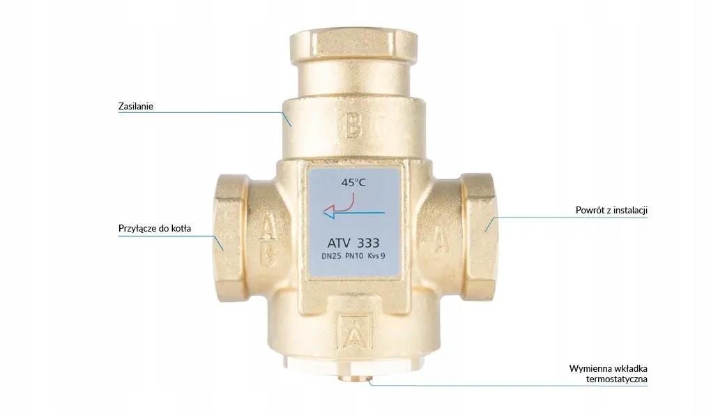 Zawór temperaturowy AFRISO ATV 333 Gw1 45°C 1633310 48h