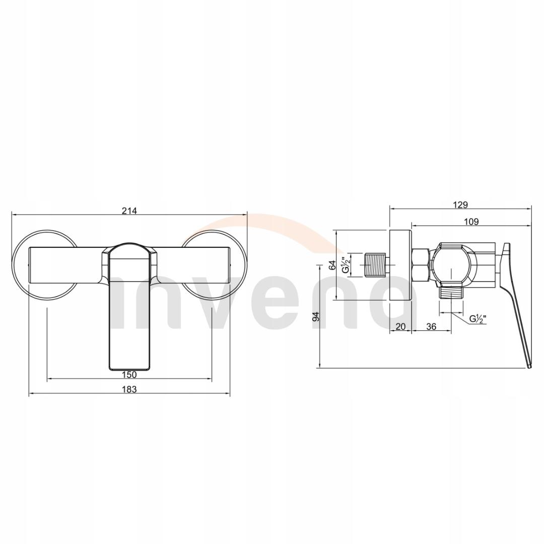 Bateria natryskowa INVENA NERI CHROM 48h
