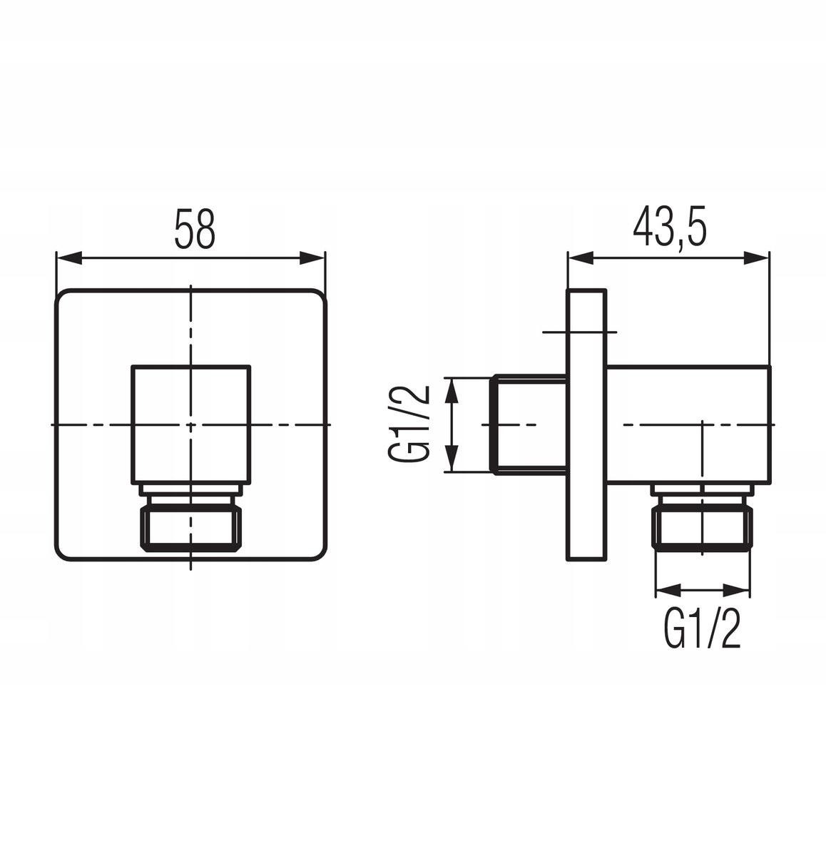 KVADRO BLACK Przyłącze kątowe