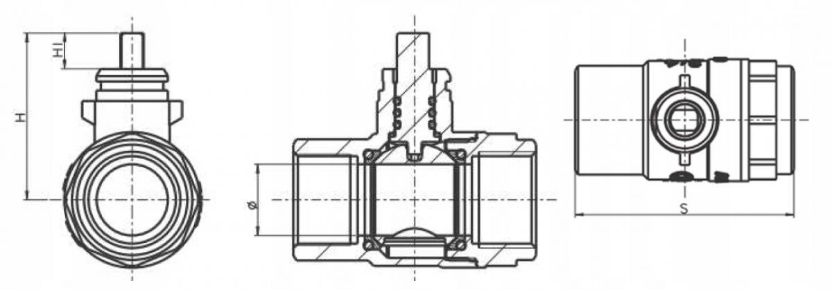 AFRISO Zawór kulowy z siłownikiem, NC AFRISO BEV DN 15 10 bar 230 V